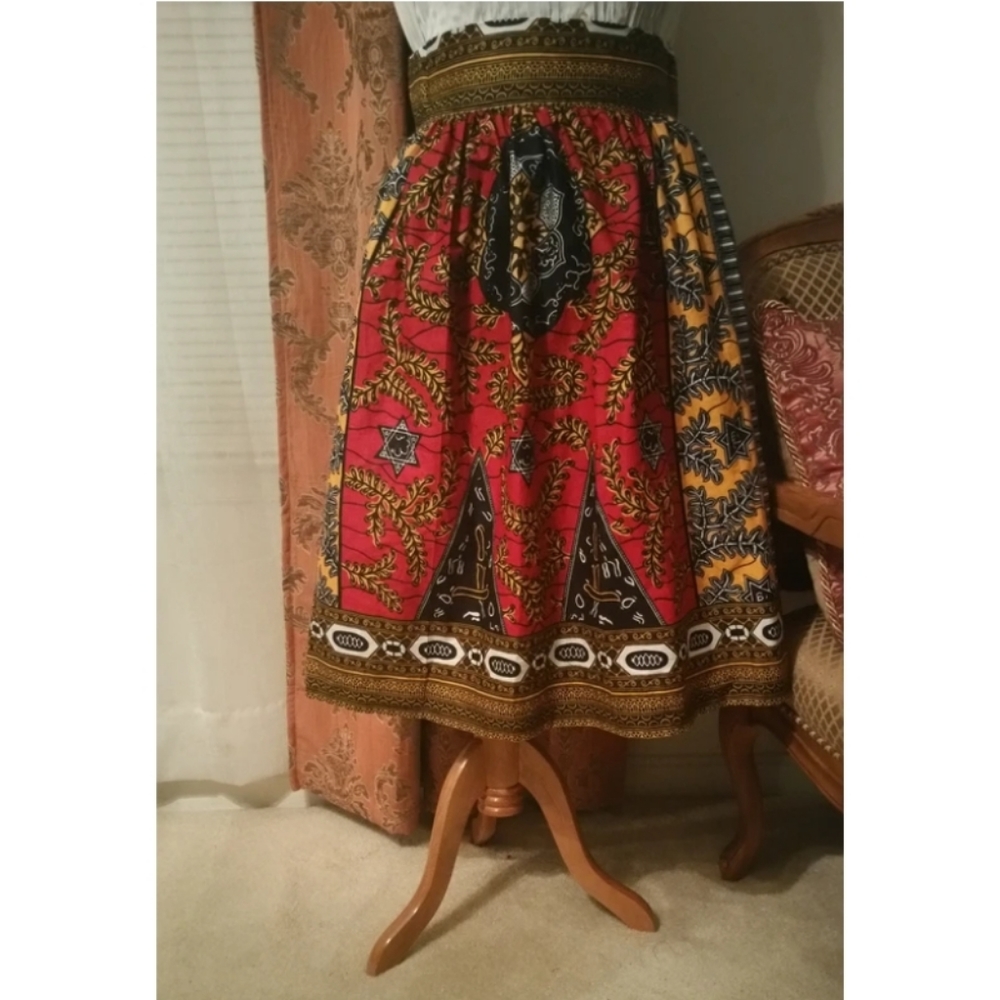 African Print Midi Skirt